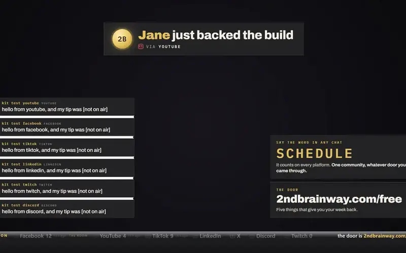 The Booth live production screen
